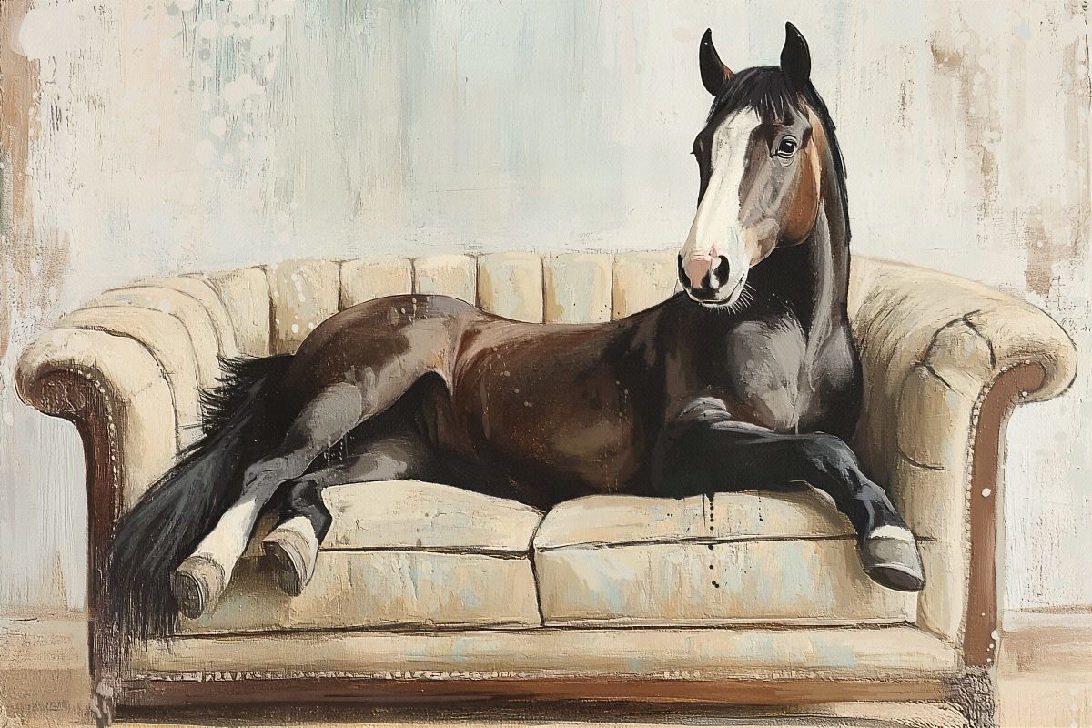 Horse Lounging In Style