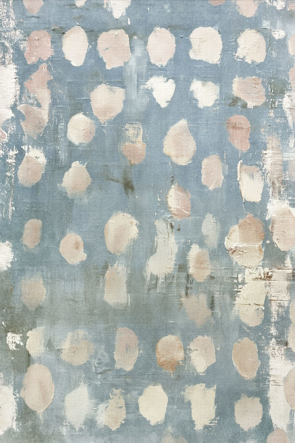 Muted Blue Abstract Dot Pattern Painting