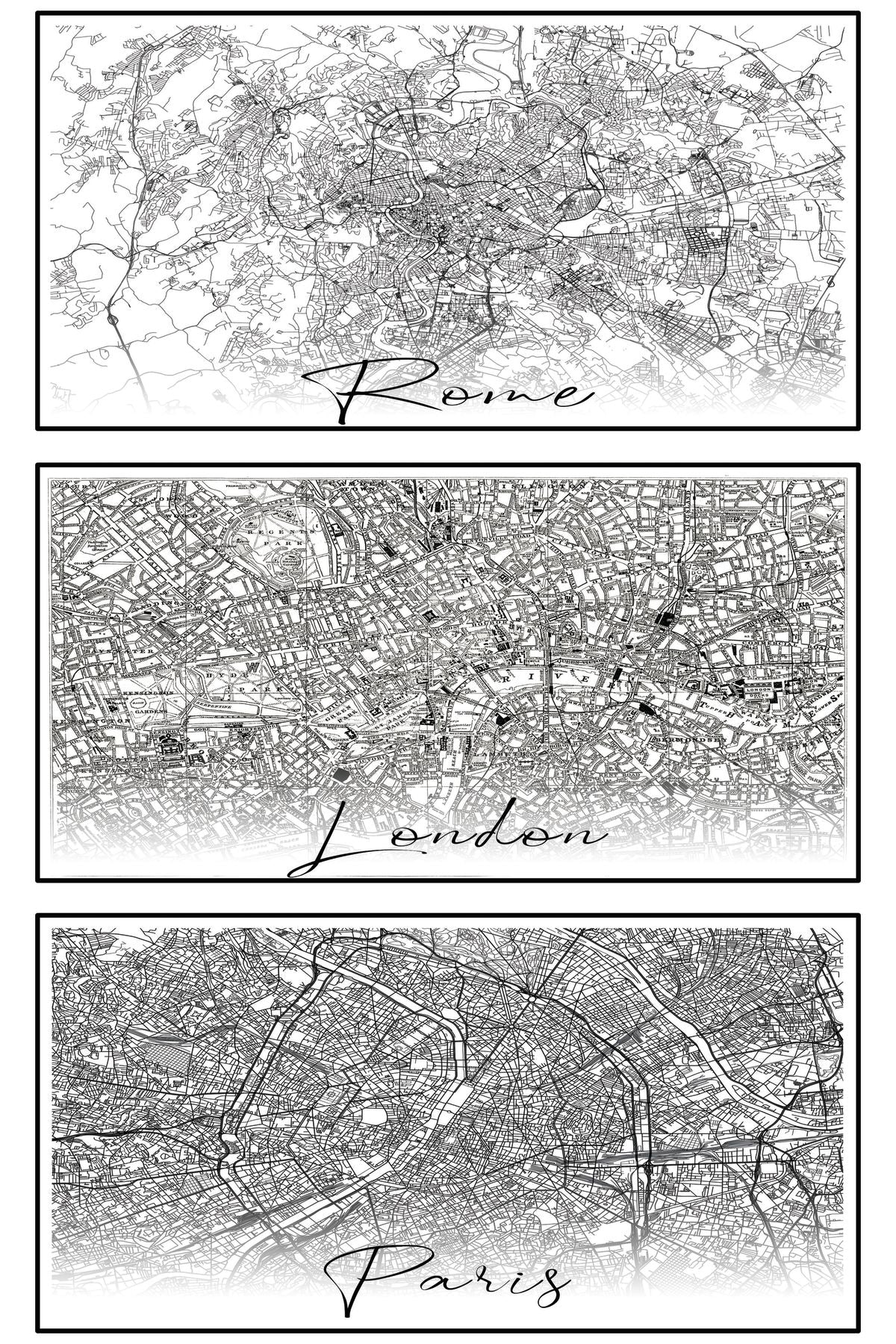 Rome London Paris City Maps