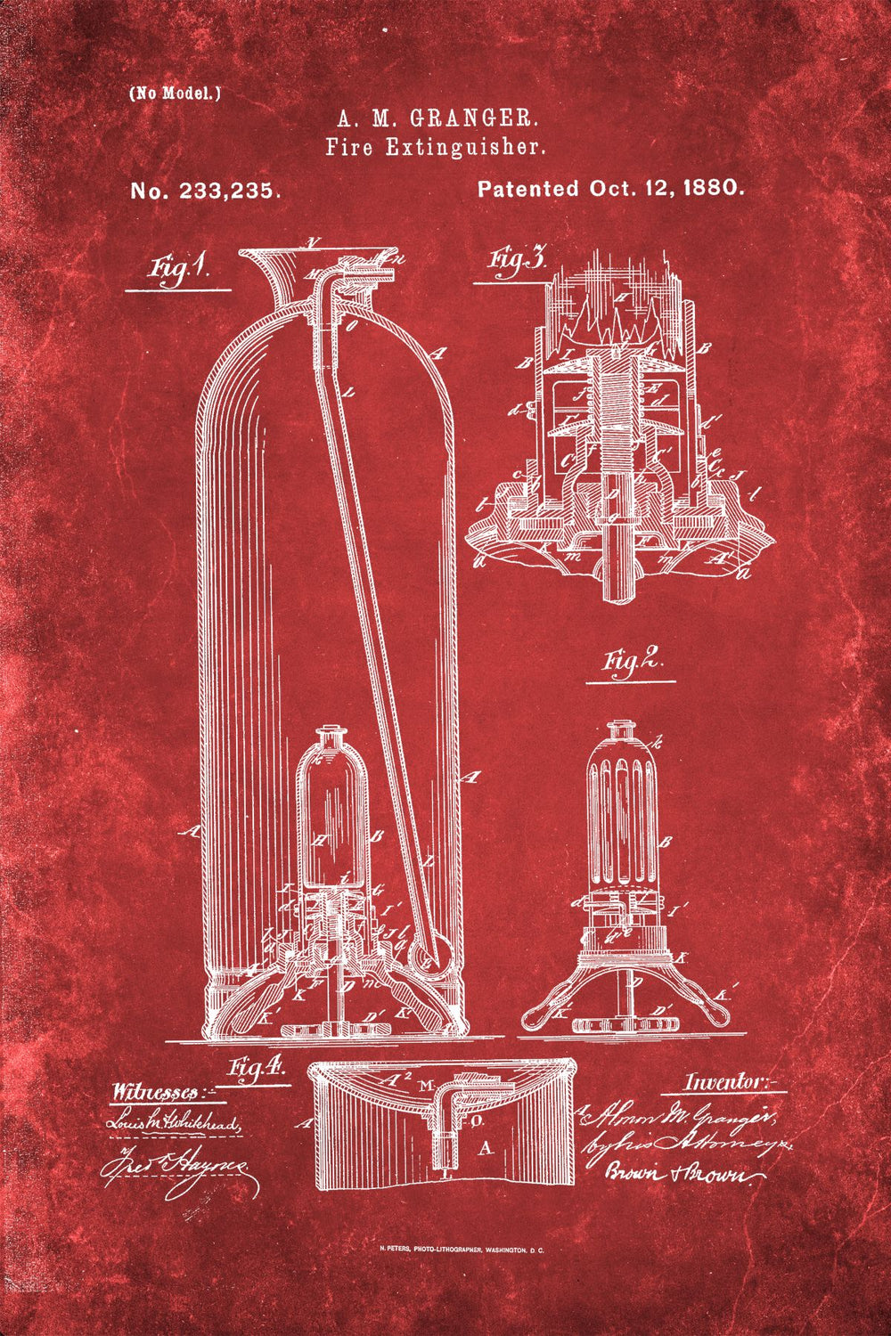 Fire Extinguisher 1880 Red Patent
