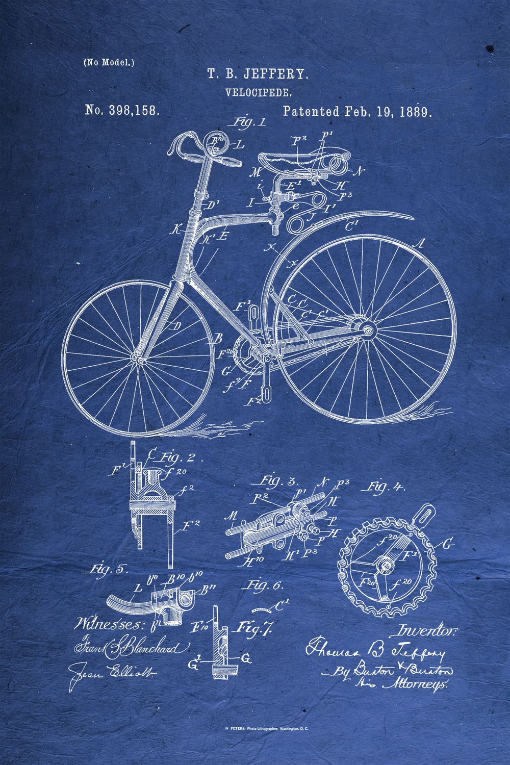 Velocipede 1889 Blue Patent