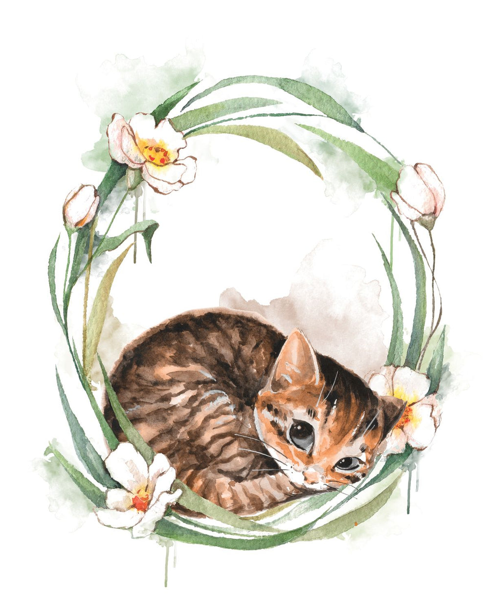 Wreath Brown Kitten Smudge