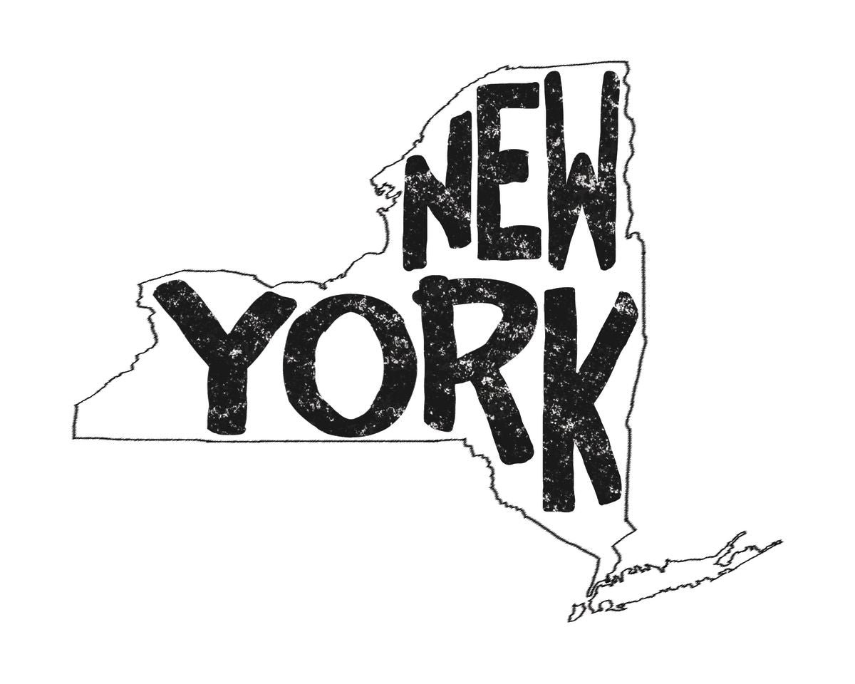 New York Minimalist State Map