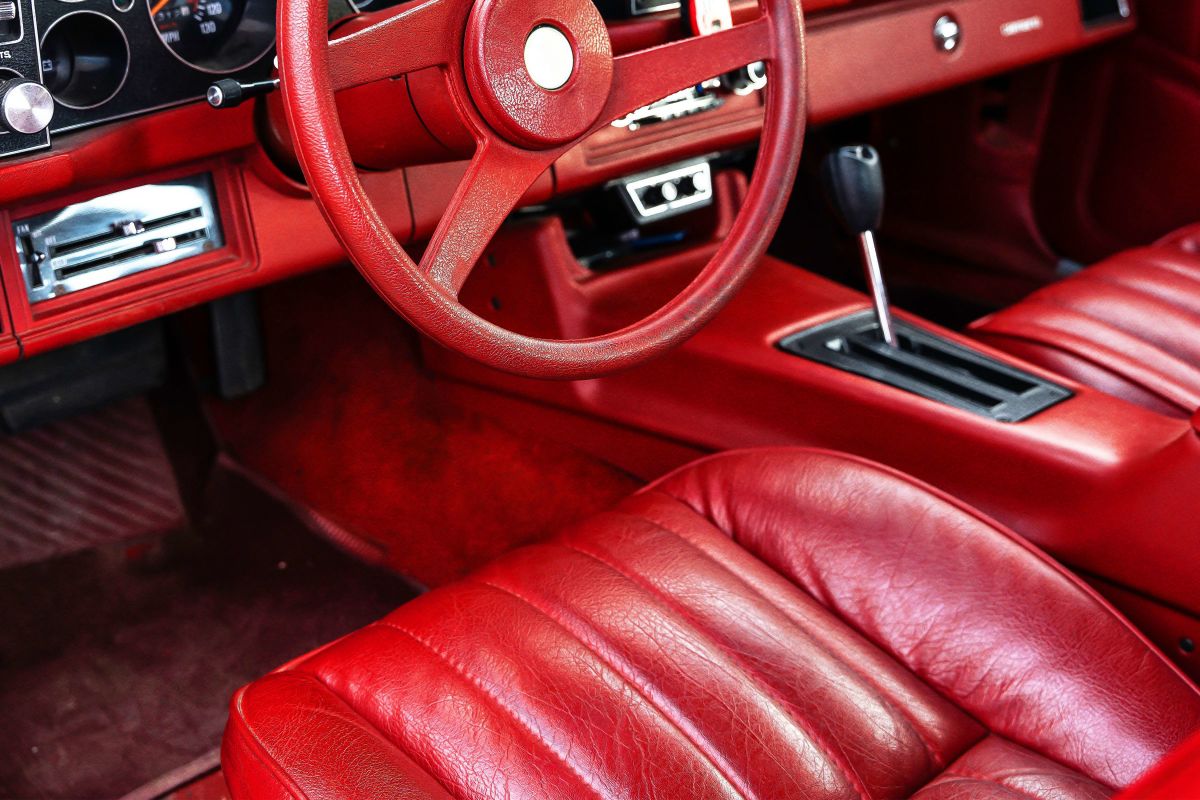 Red Interior Of A Classic Car