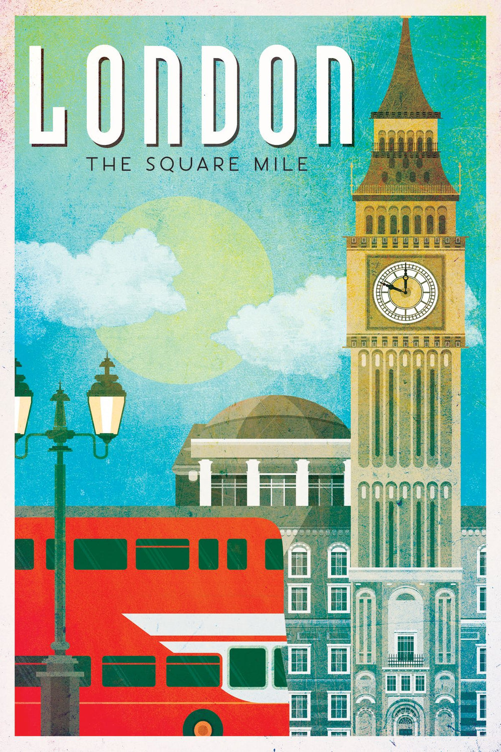 Big Ben London Tourism Vintage Poster