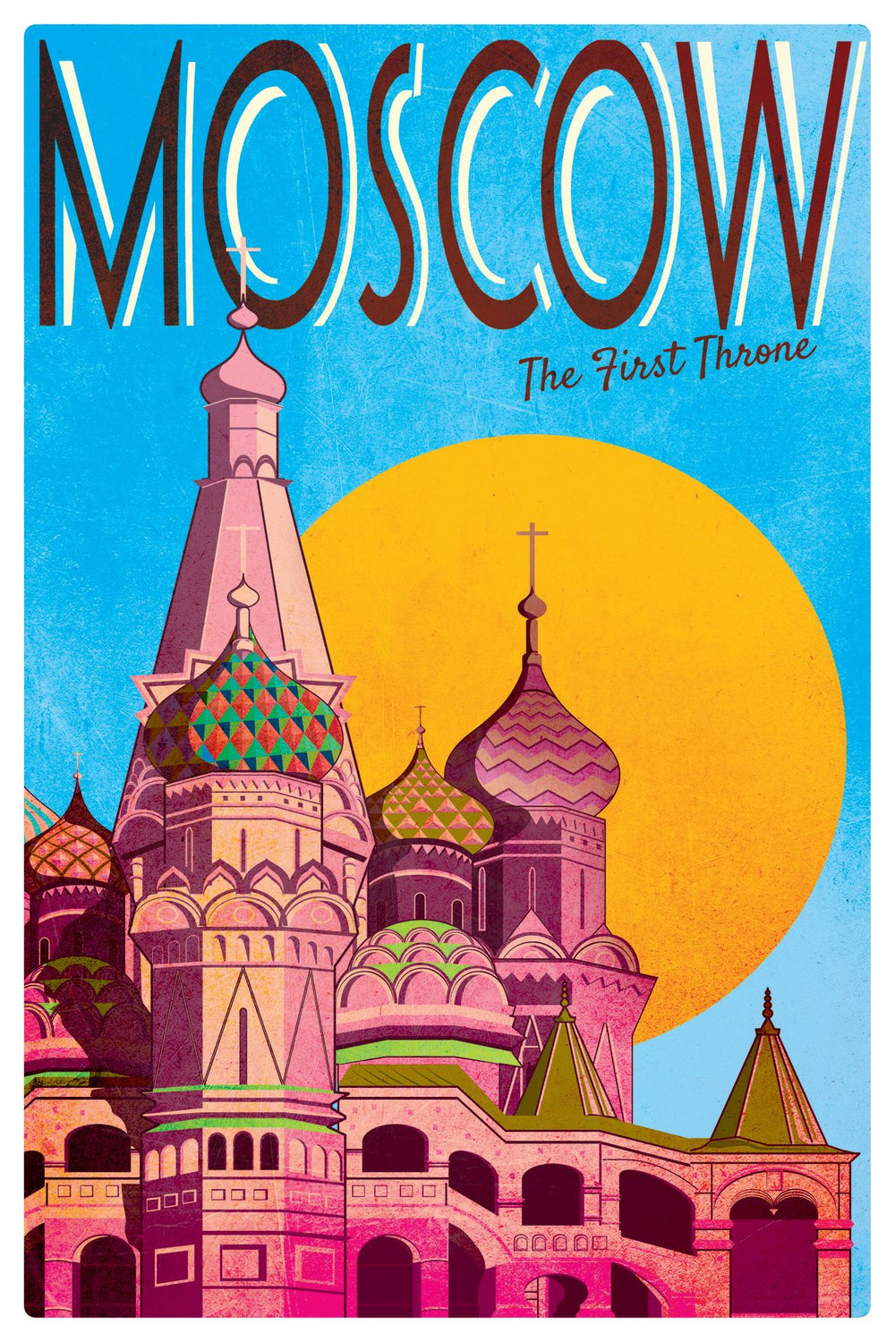 Moscow Tourism Vintage Poster
