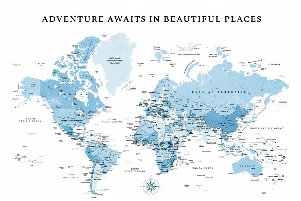 Beautiful Places I Push Pin World Map