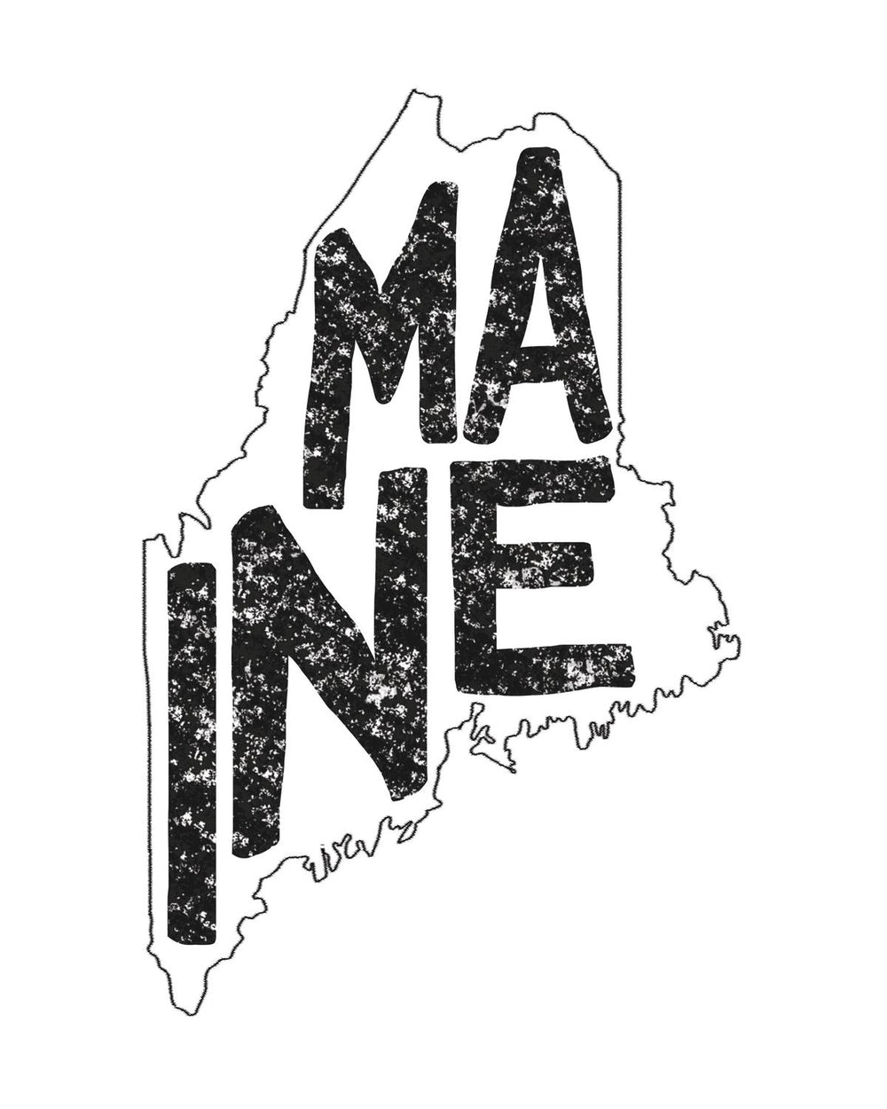 Maine Minimalist State Map