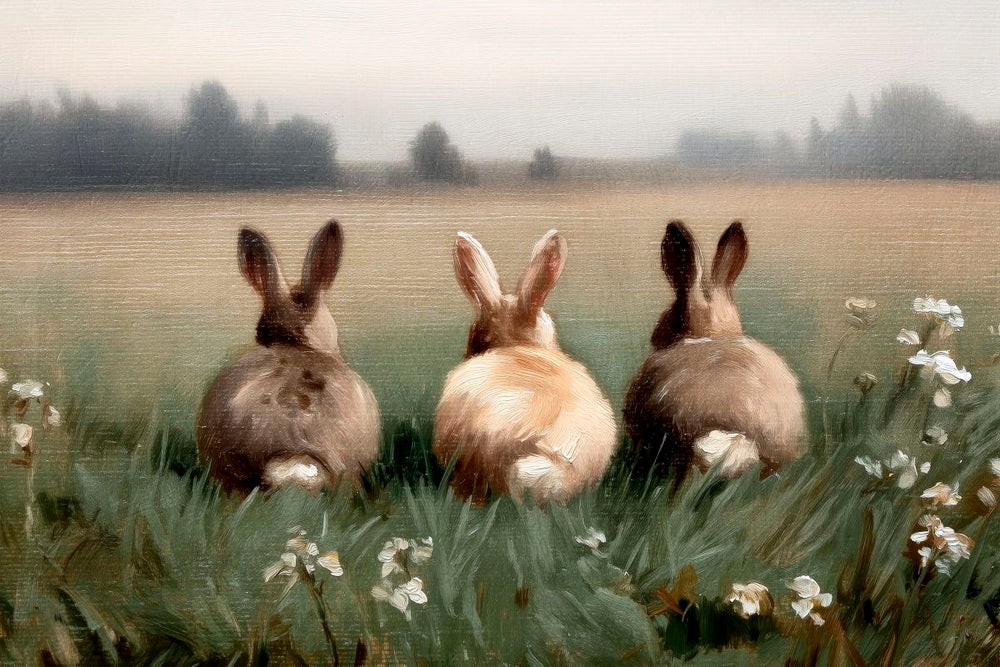 Three Rabbits in a Field