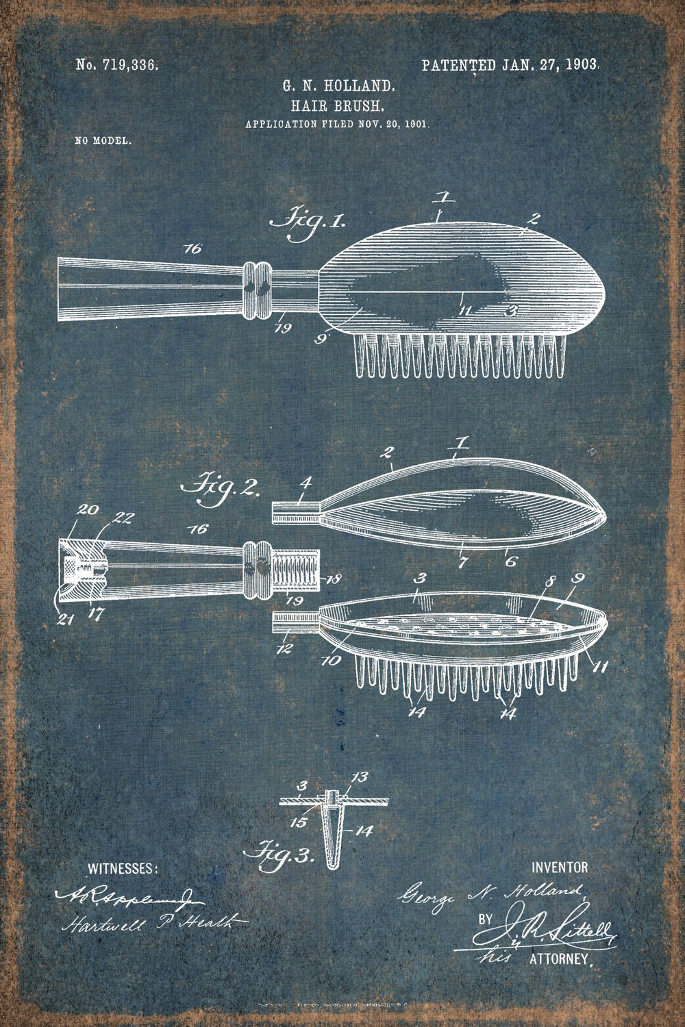 Hair Brush 1903 Patent