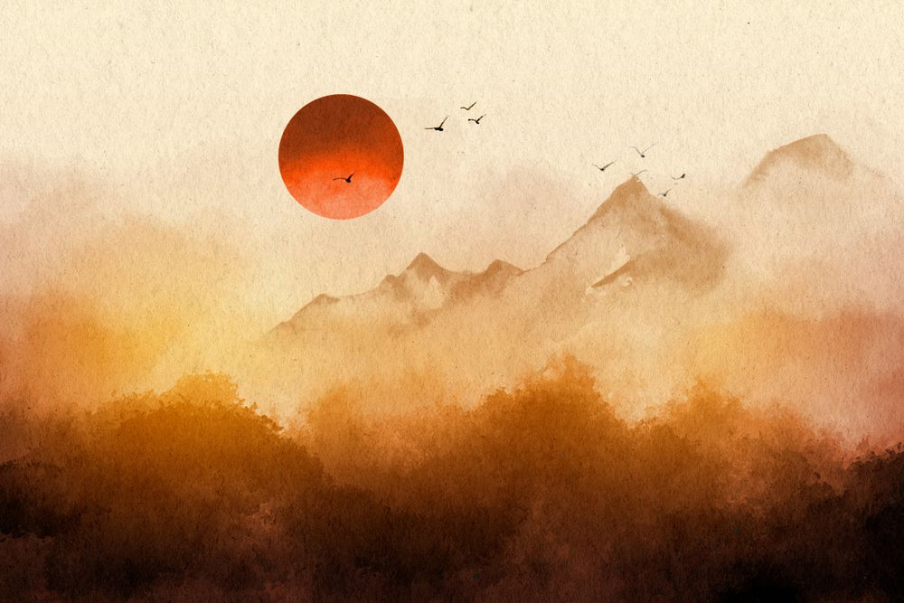 Red Moon Mountainscape