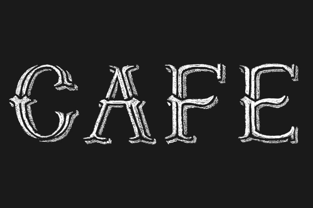 Blackboard Cafe Typography
