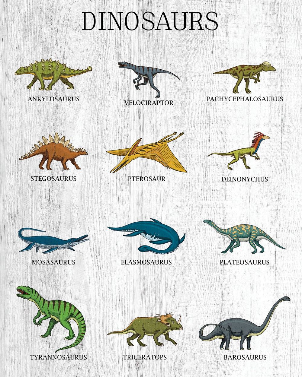 Ancient Dinosaurs Chart