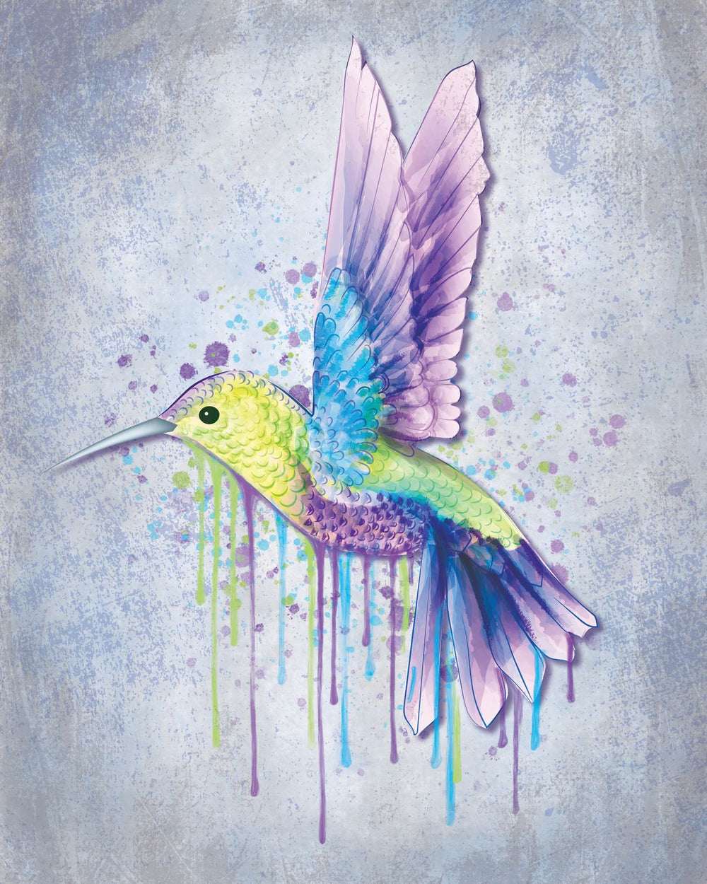 Hummingbird Paint Drip