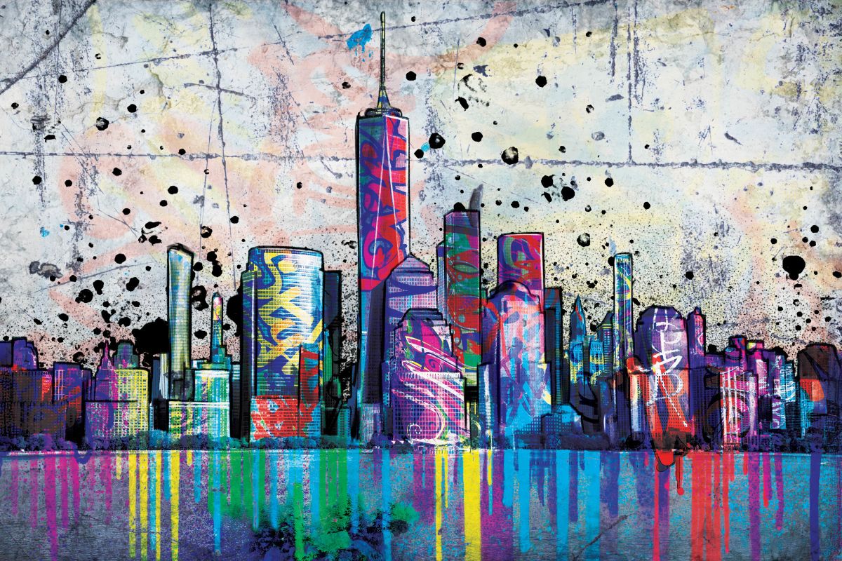 NYC Skyline Graffiti
