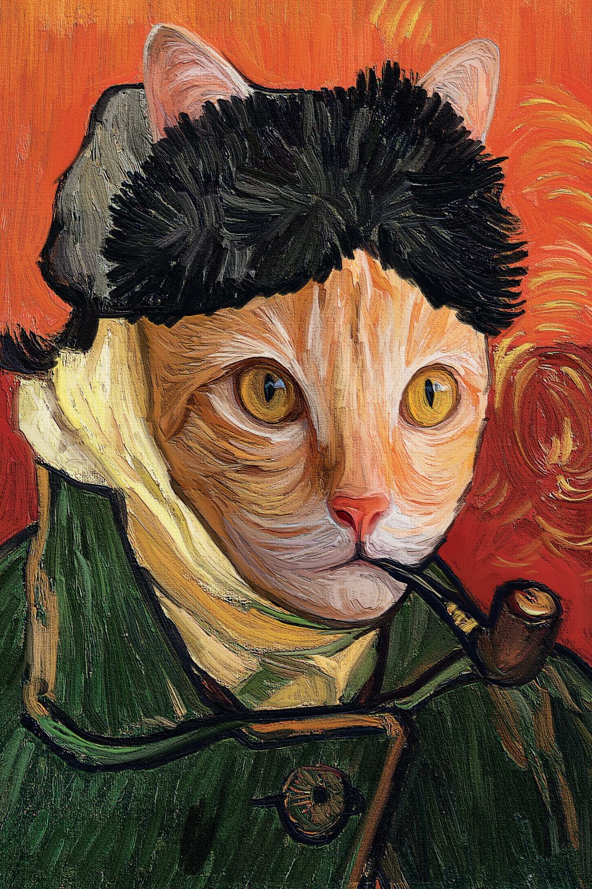 Self Portrait With Bandaged Ear Inspired Cat