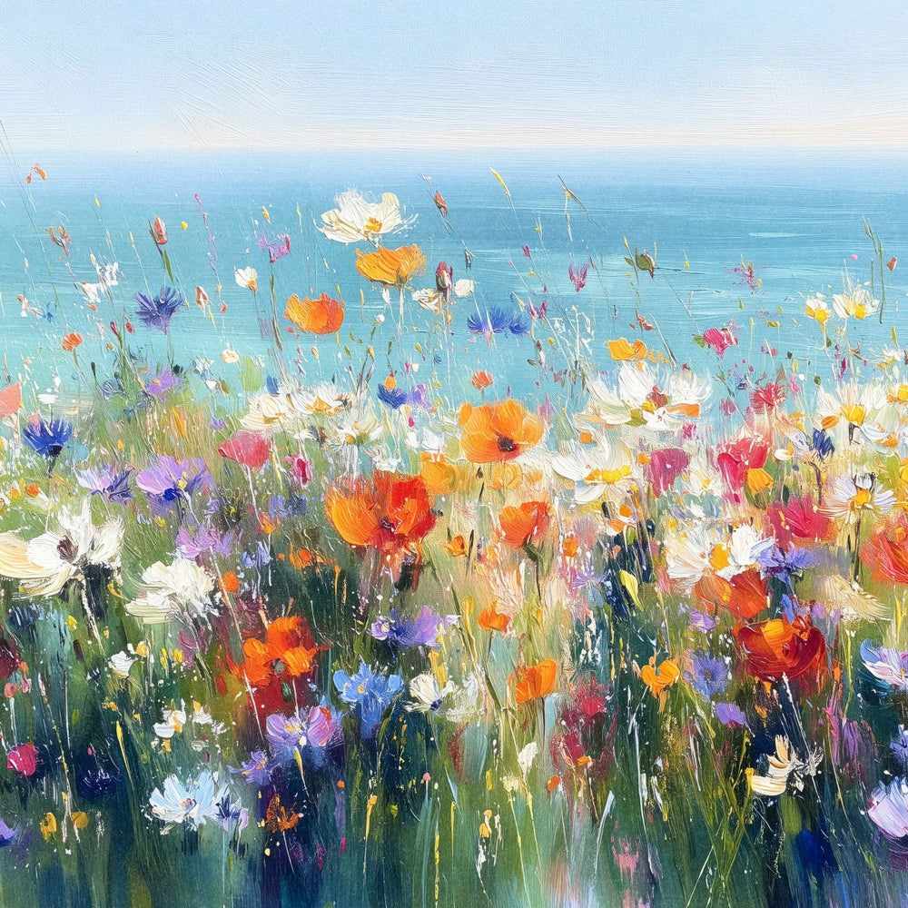Vibrant Coastal Bloom Oil Painting