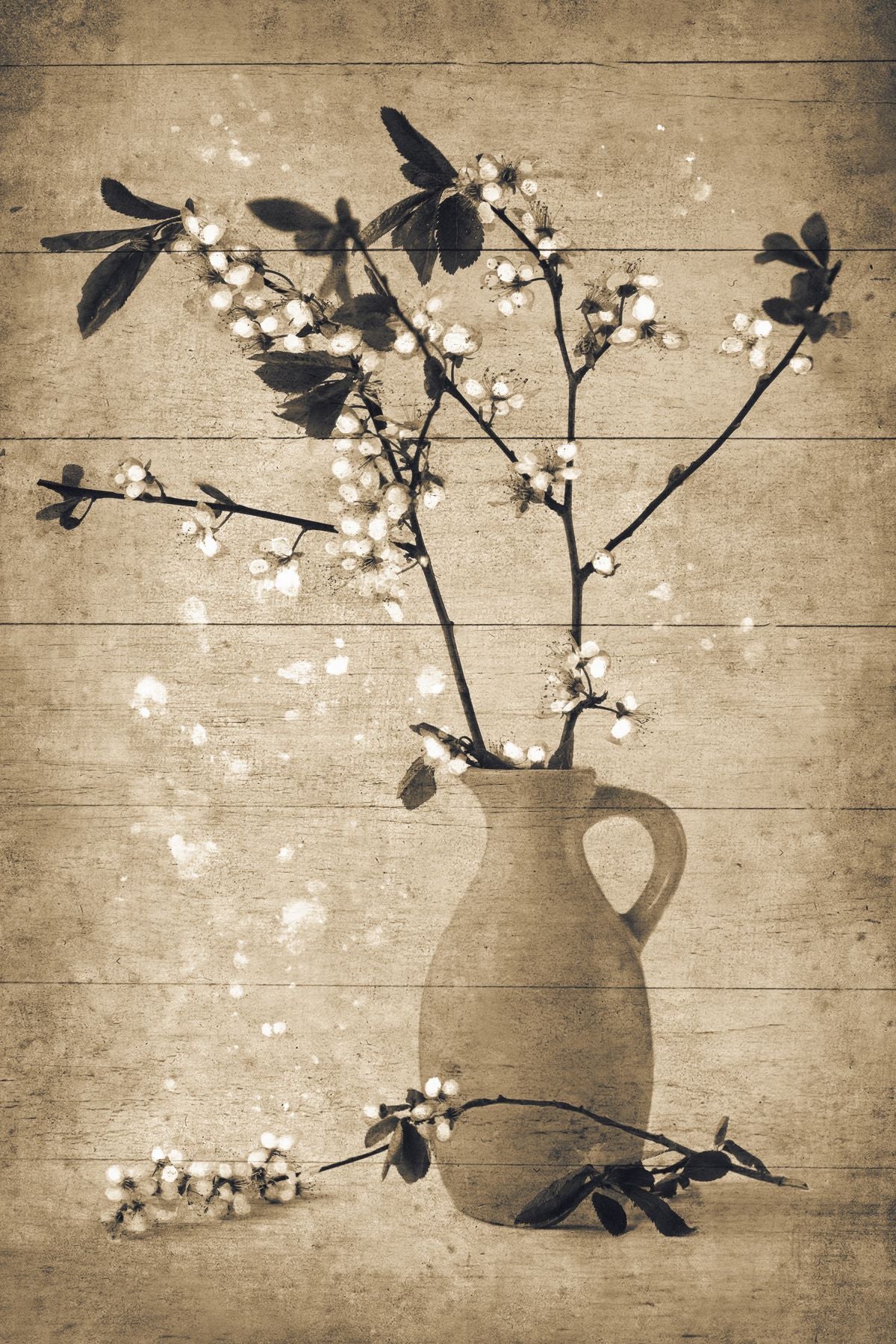 Flower Vase On Wood