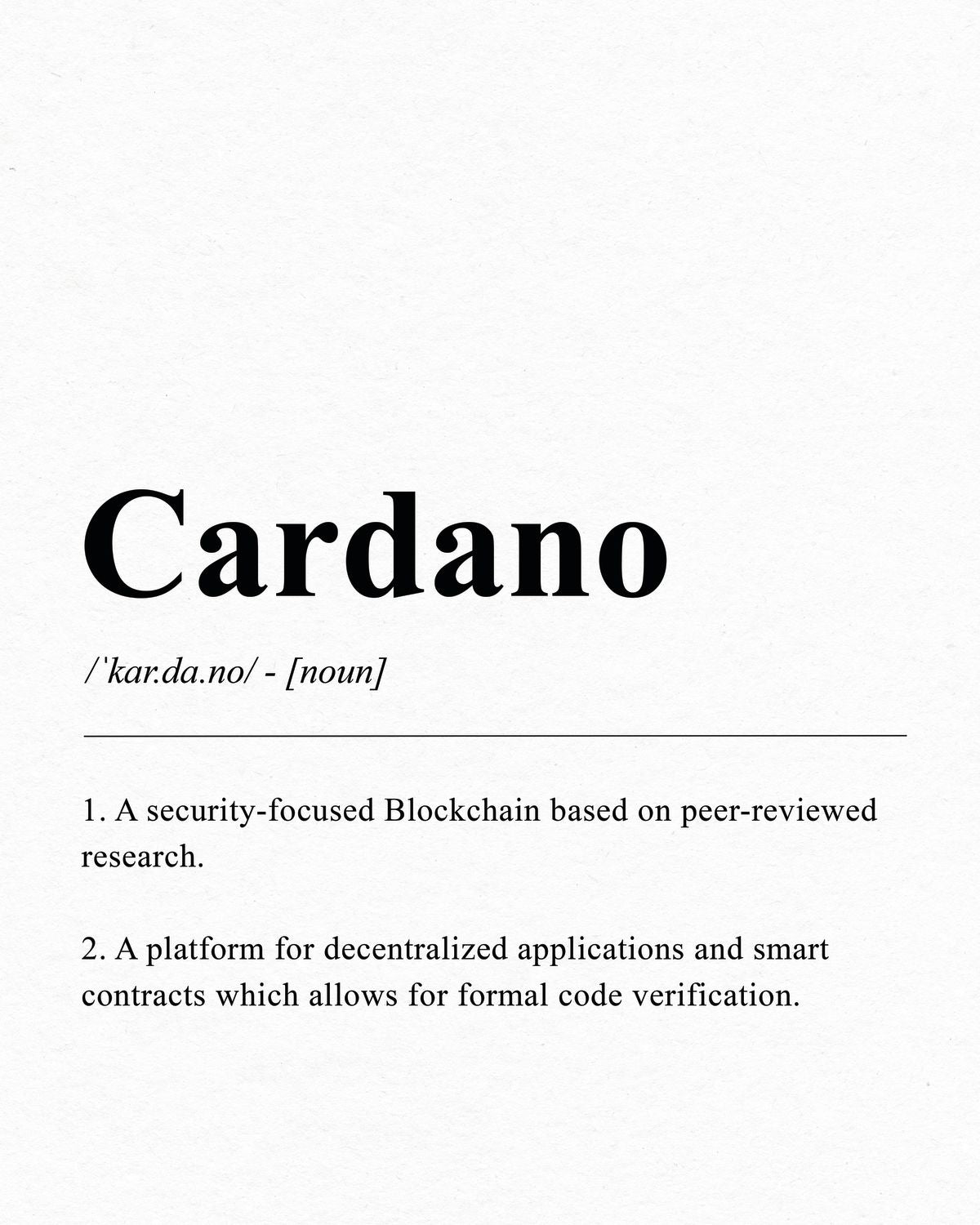 Cryptocurrency Cardano Definition