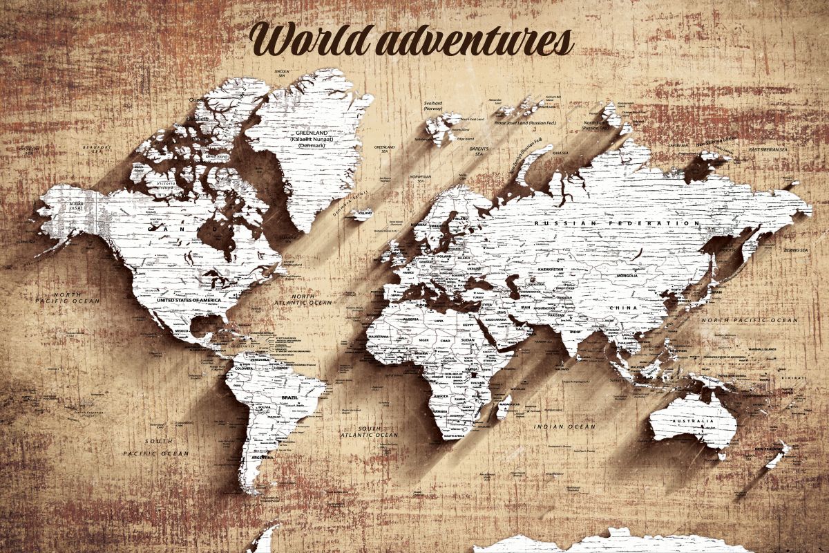 Adventures II Push Pin World Map