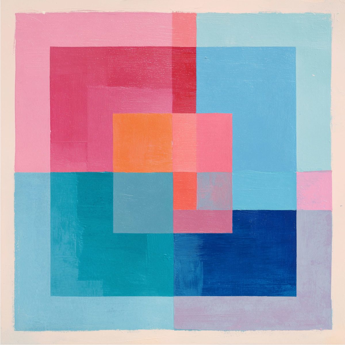 Concentric Geometric Color Block Square