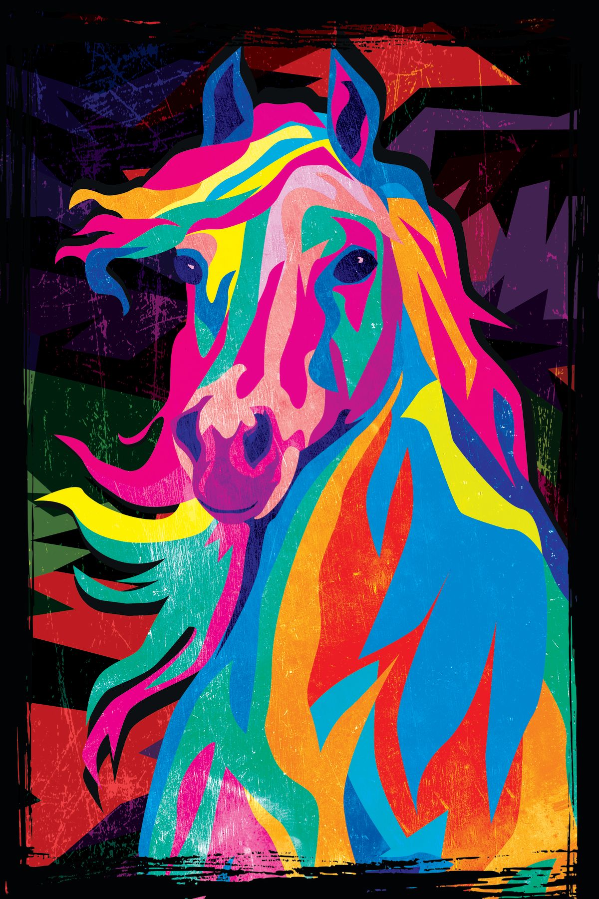 Horse Multicolored Abstract
