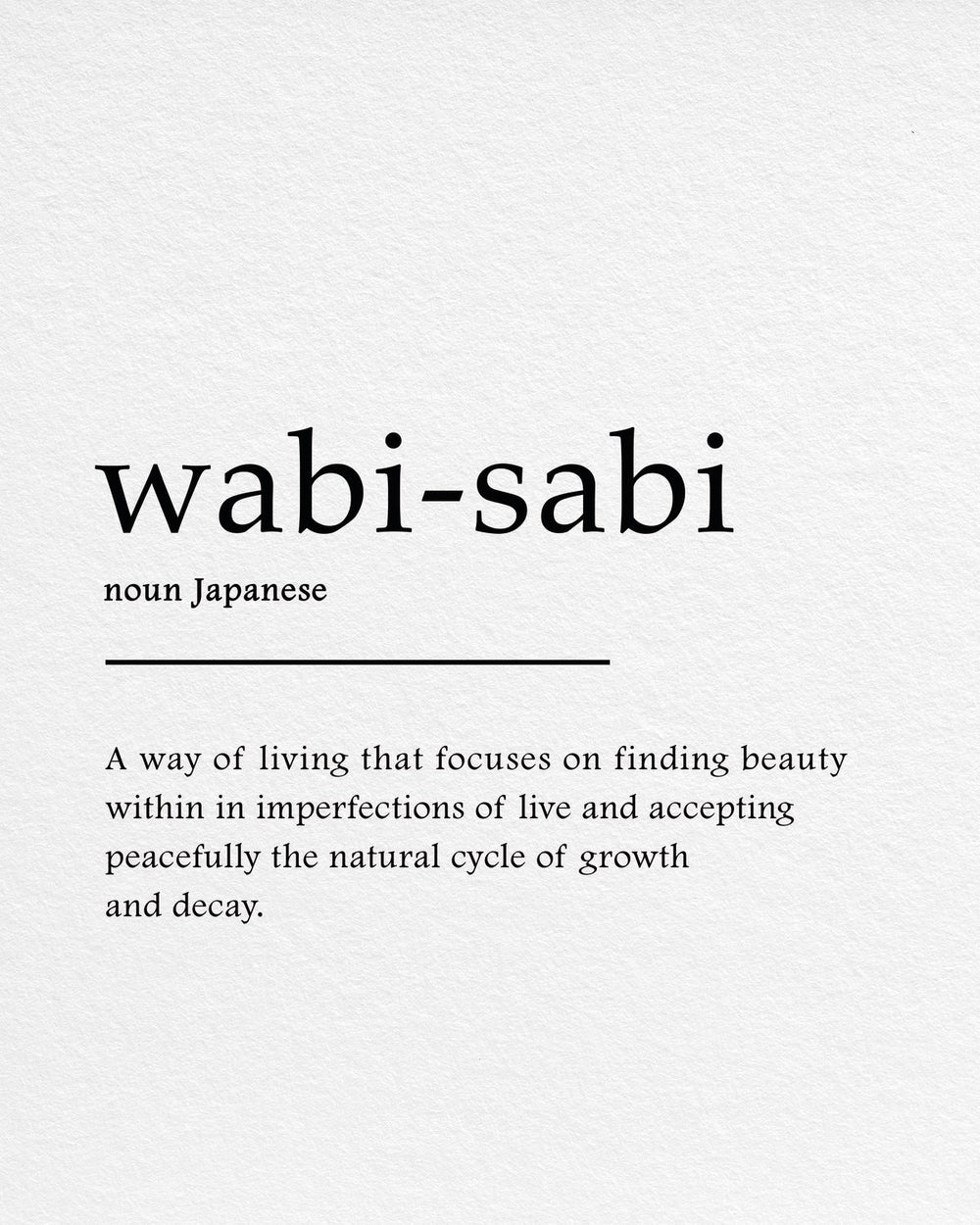 Wabi Sabi Definition Typography
