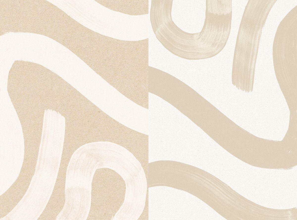 Soft Beige Swirls Diptych