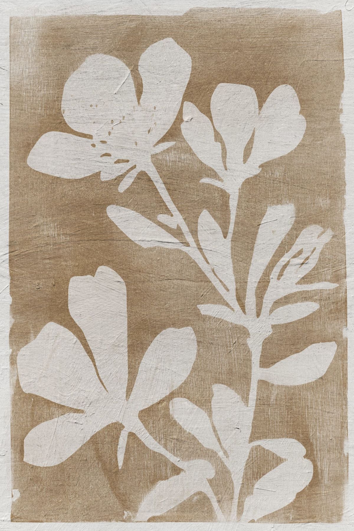 Flower Silhouette On Brown II