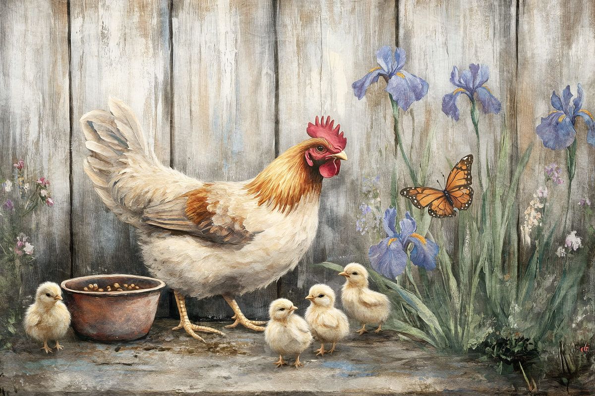 Hen With Chicks