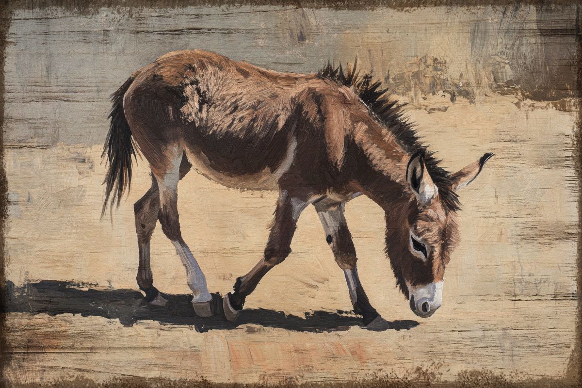 Baby Donkey Taking Steps