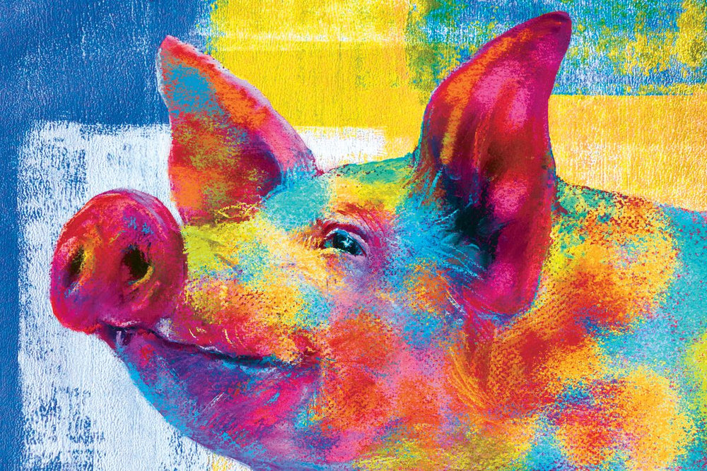 Colorful Pig Portrait
