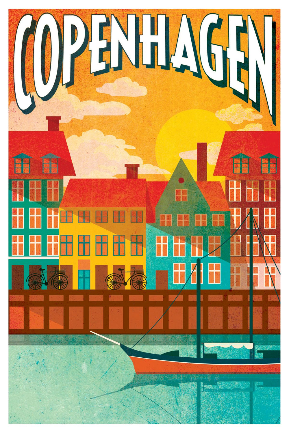 Copenhagen City Vintage Poster