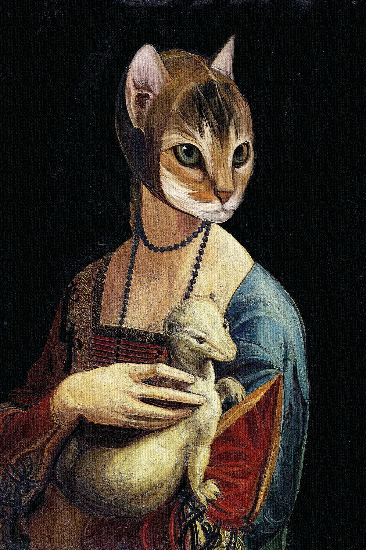 Da Vinci Inspired Cat Lady With The Ermine