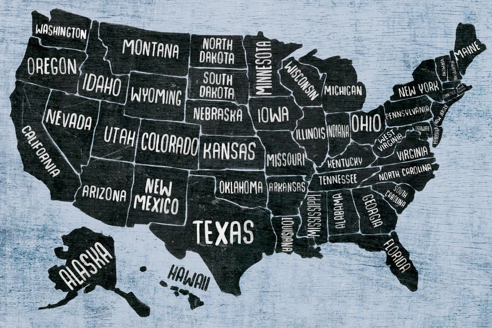 BW States USA Map