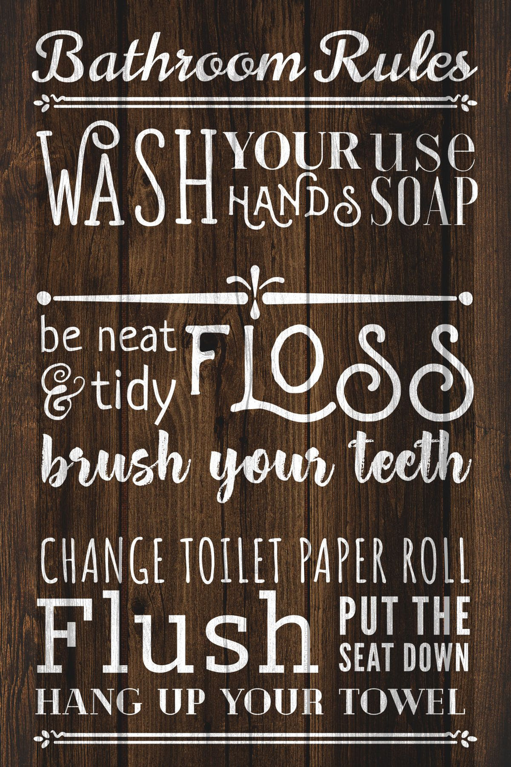 Rustic Bathroom Rules