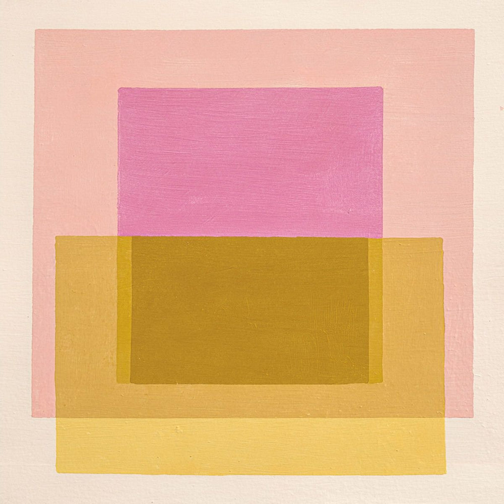 Geometric Pink and Ochre Abstract Squares