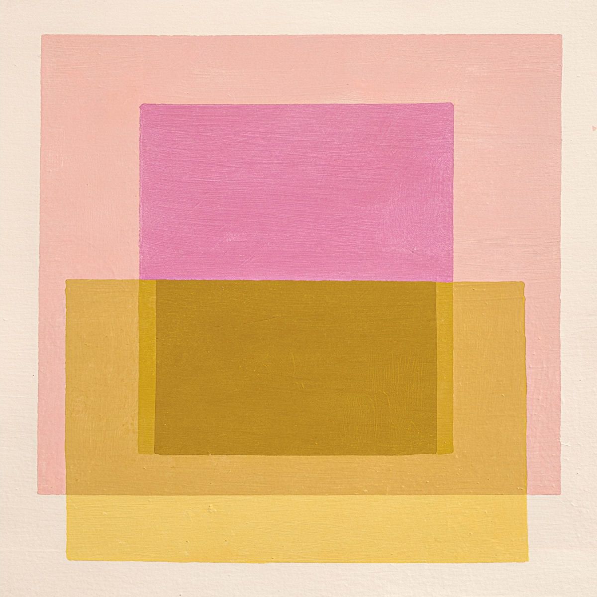 Geometric Pink and Ochre Abstract Squares