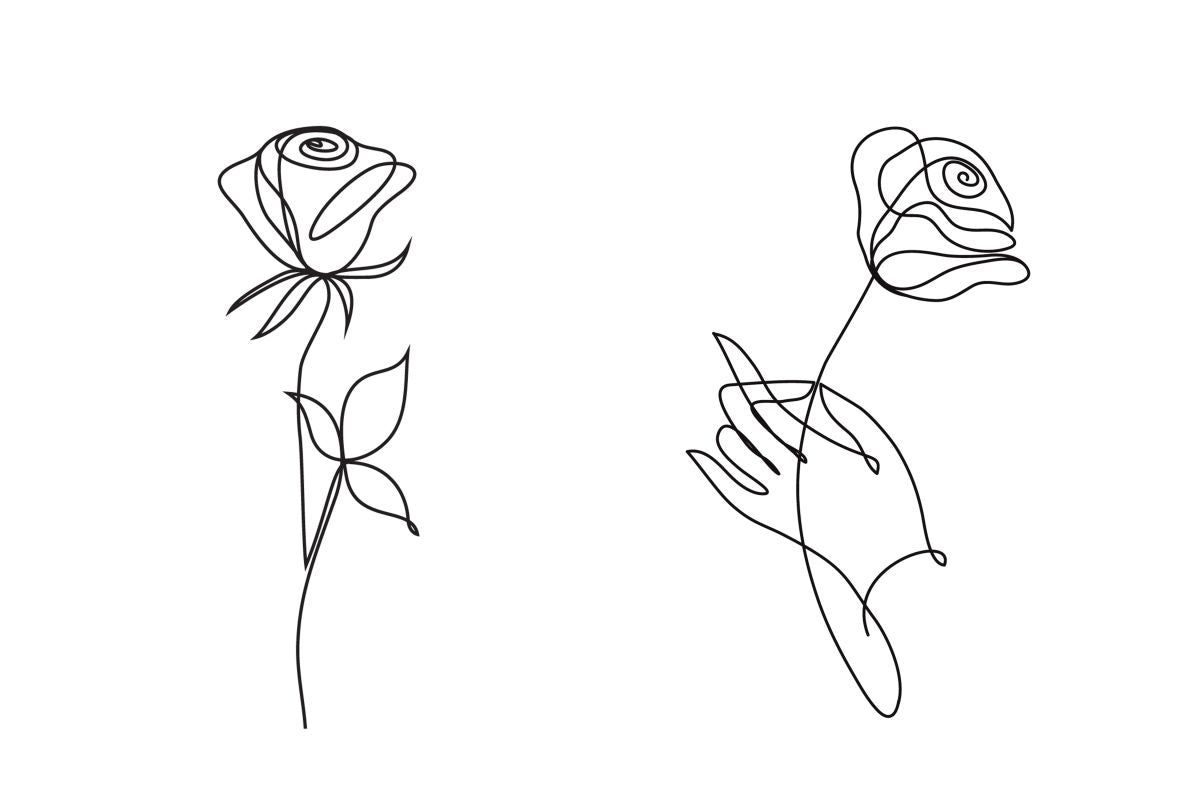 Minimalist Line Roses