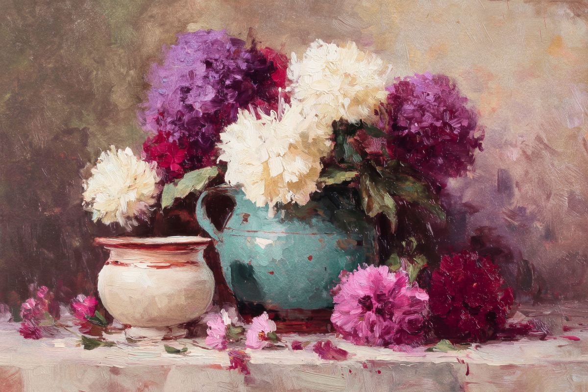 Classic Floral Still Life with Hydrangeas