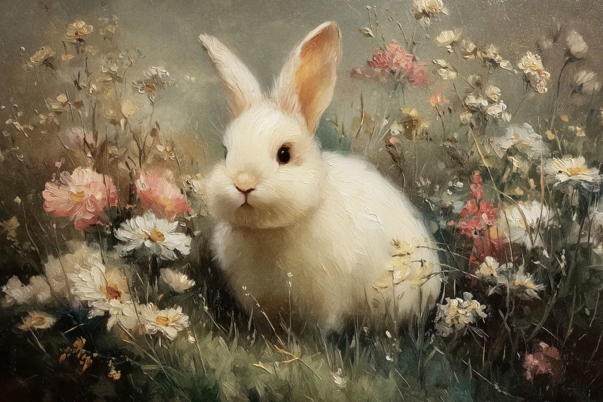 Rabbit in Flowers