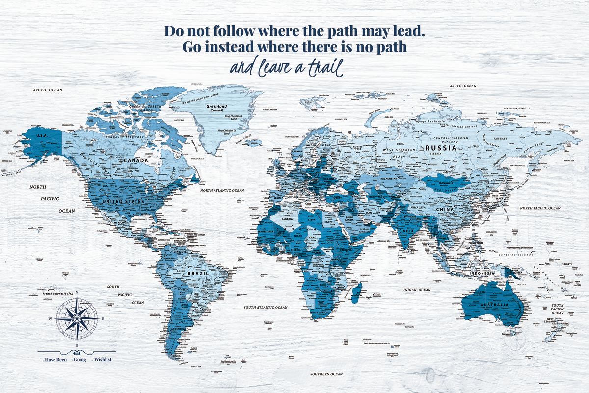 Leave A Trail Push Pin World Map