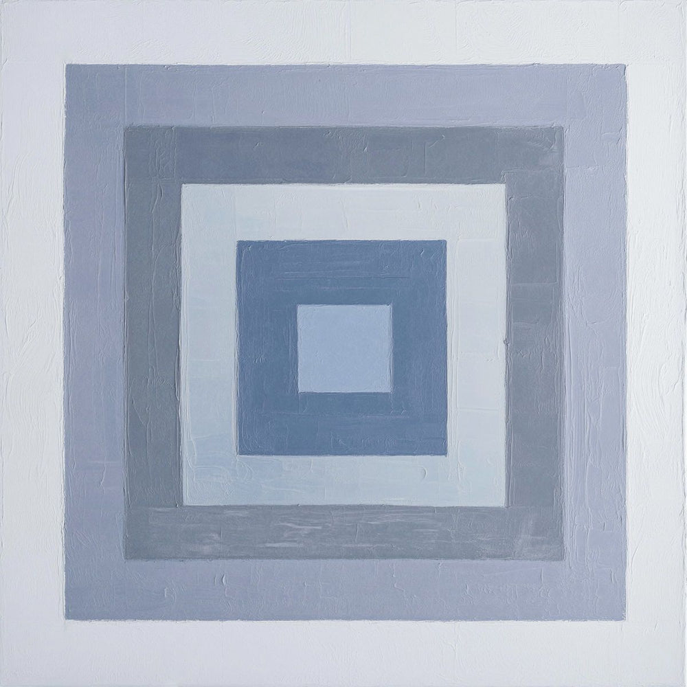 Soft Blue and Gray Minimalist Square Art