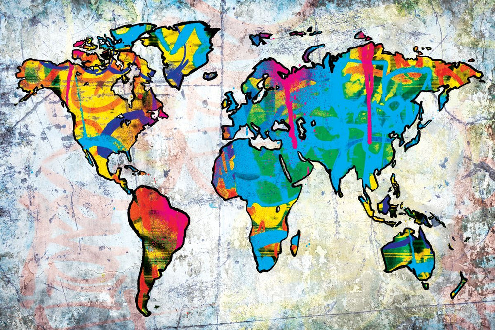 Urban Grunge World Map
