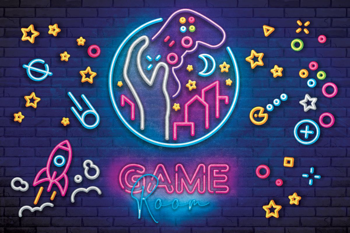 Game Room Neon Symbols