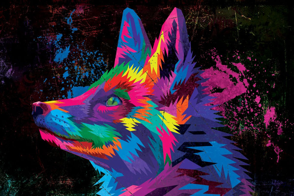 Rainbow Fox Head