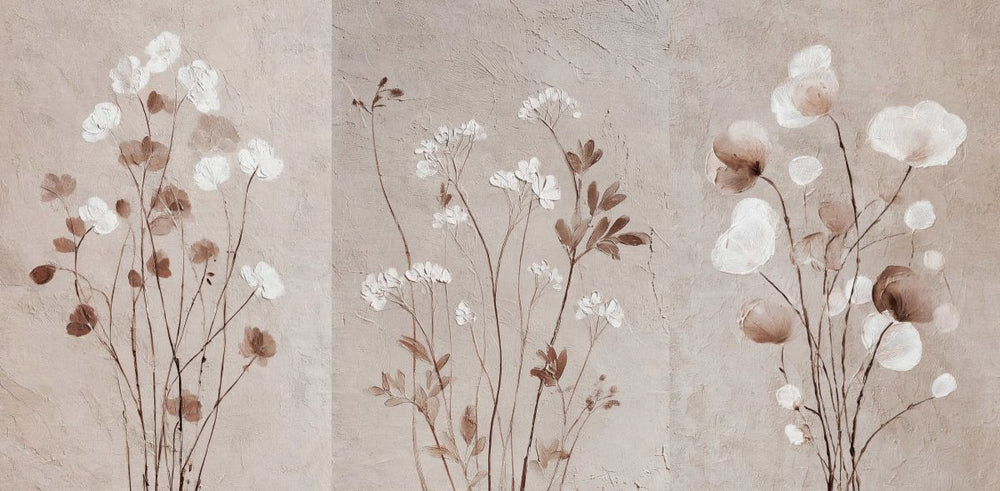 Neutral Flowers Triptych