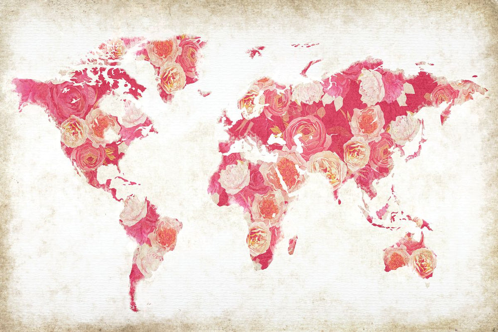 Pink Rose World Map