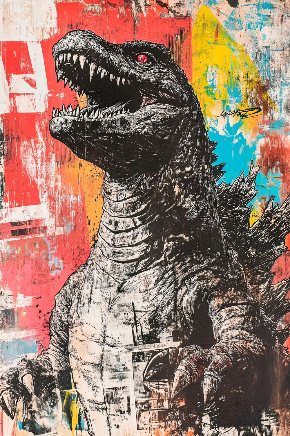 Godzilla Distressed Portrait