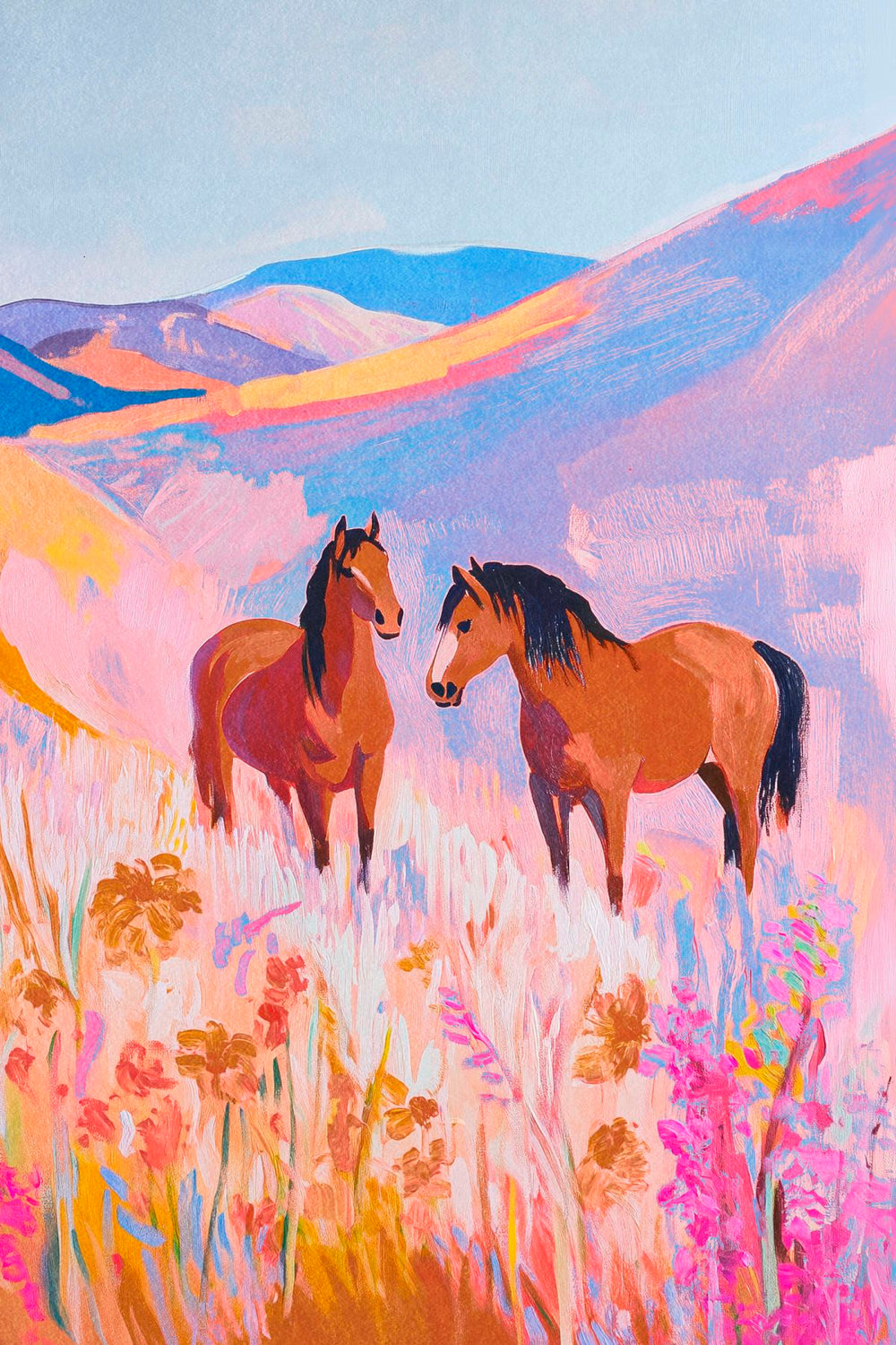 Horses In Soft Sunset